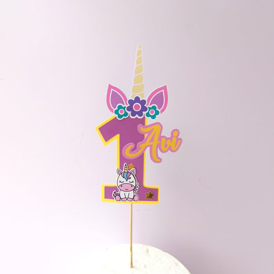 Unicorn Small Cake Topper – Handcrafted Party Decoration