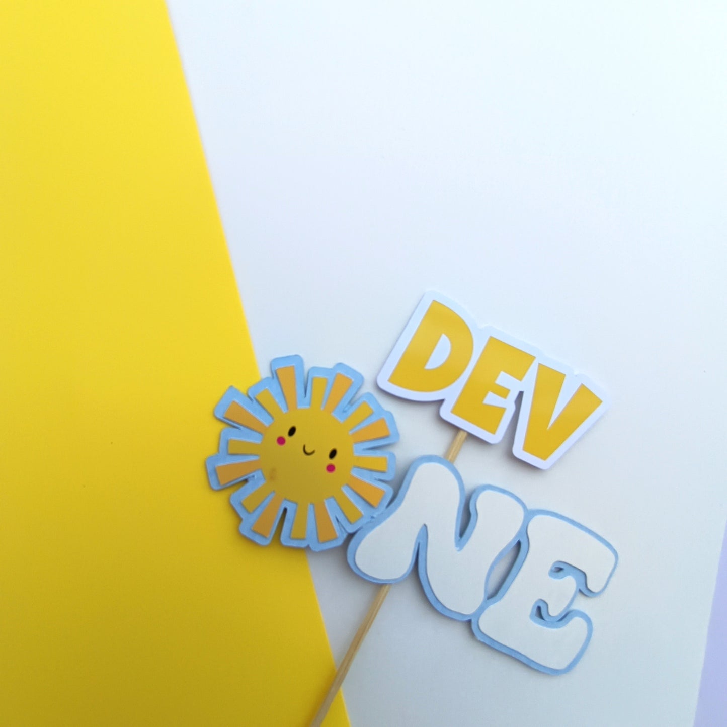 Sunshine Small Cake Topper – Handcrafted Party Decoration