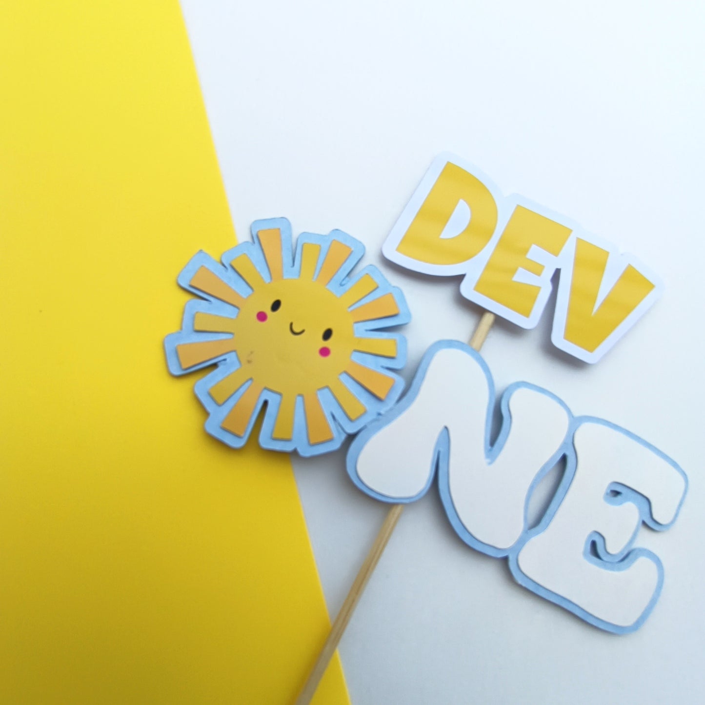 Sunshine Small Cake Topper – Handcrafted Party Decoration