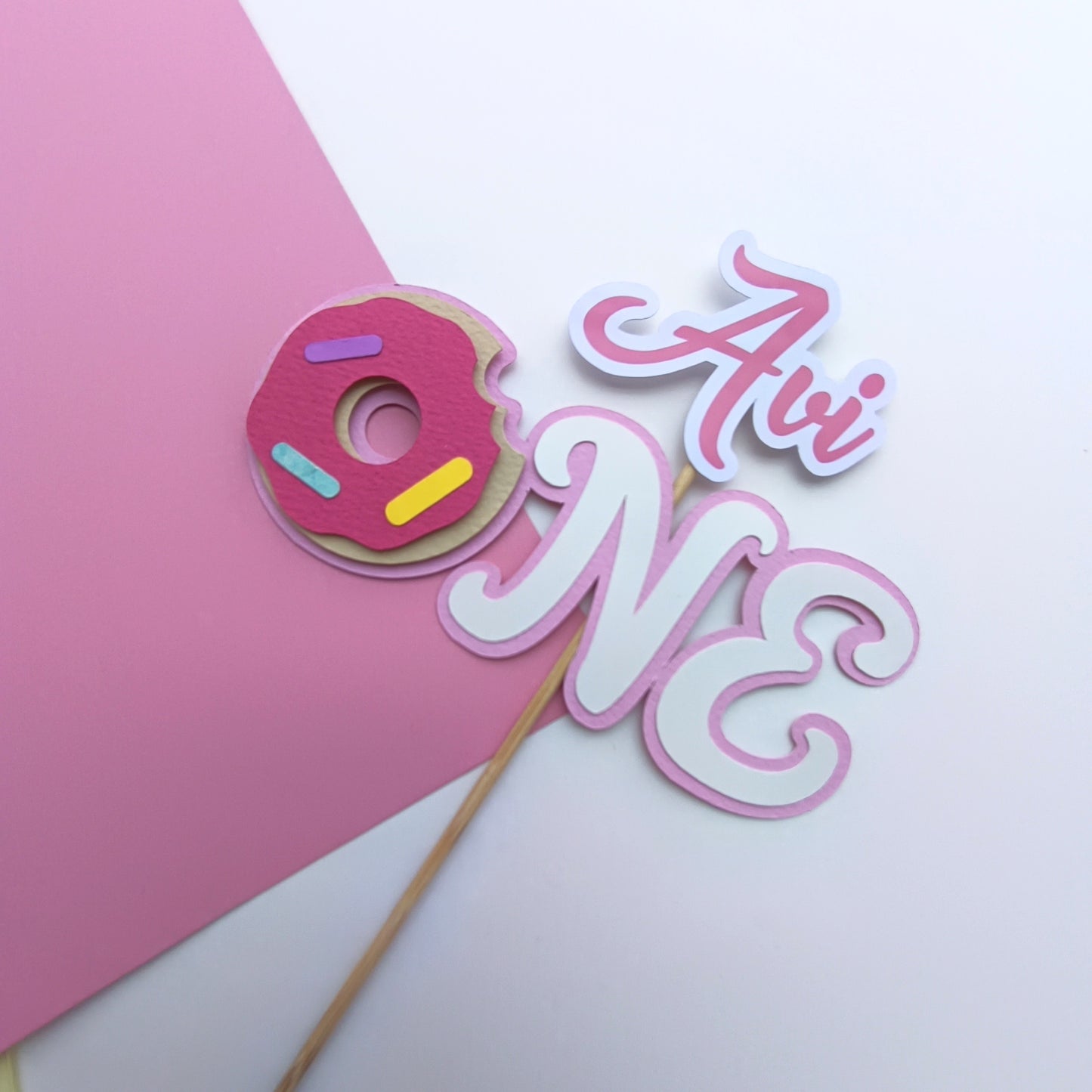 Donut Small Cake Topper – Handcrafted Party Decoration