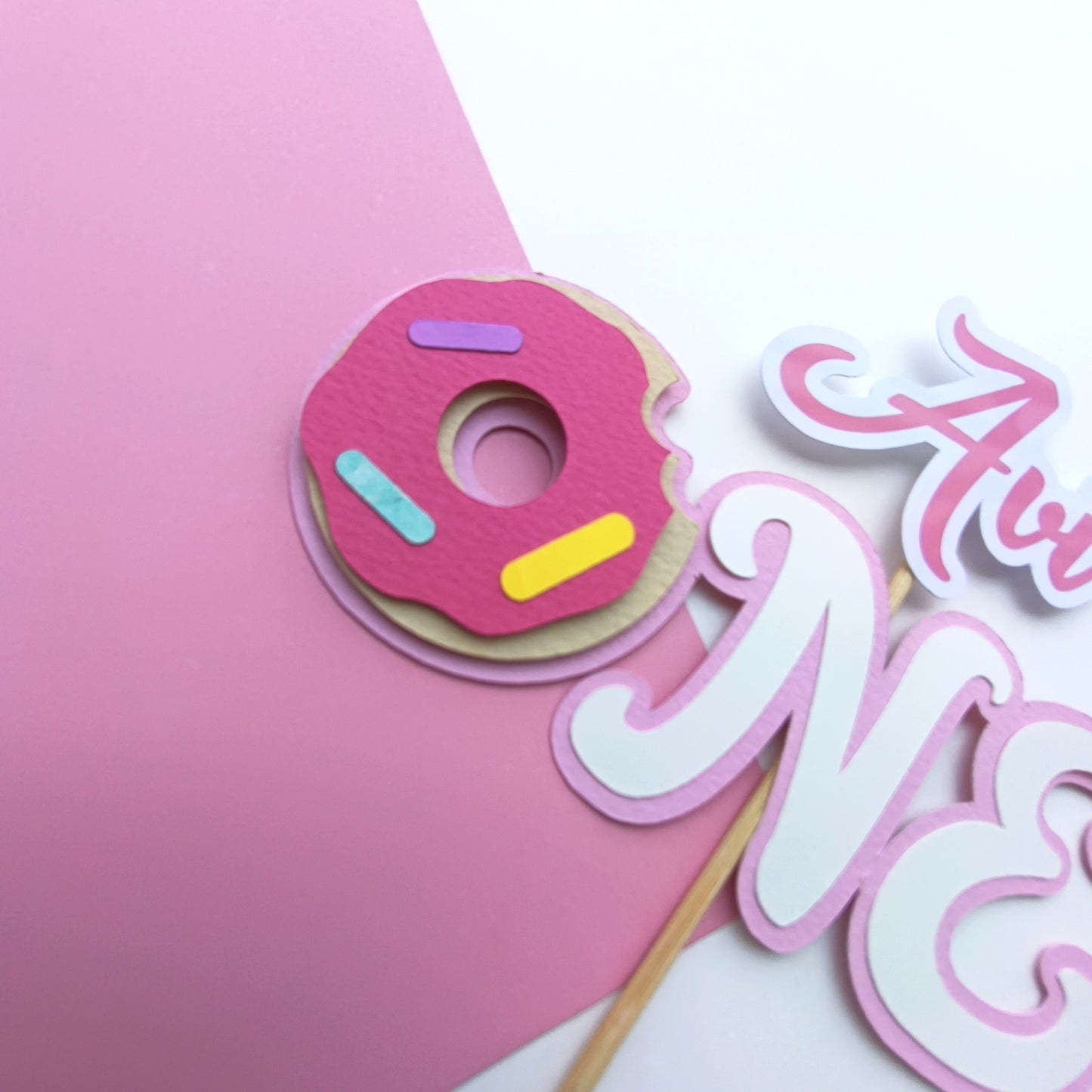 Donut Small Cake Topper – Handcrafted Party Decoration