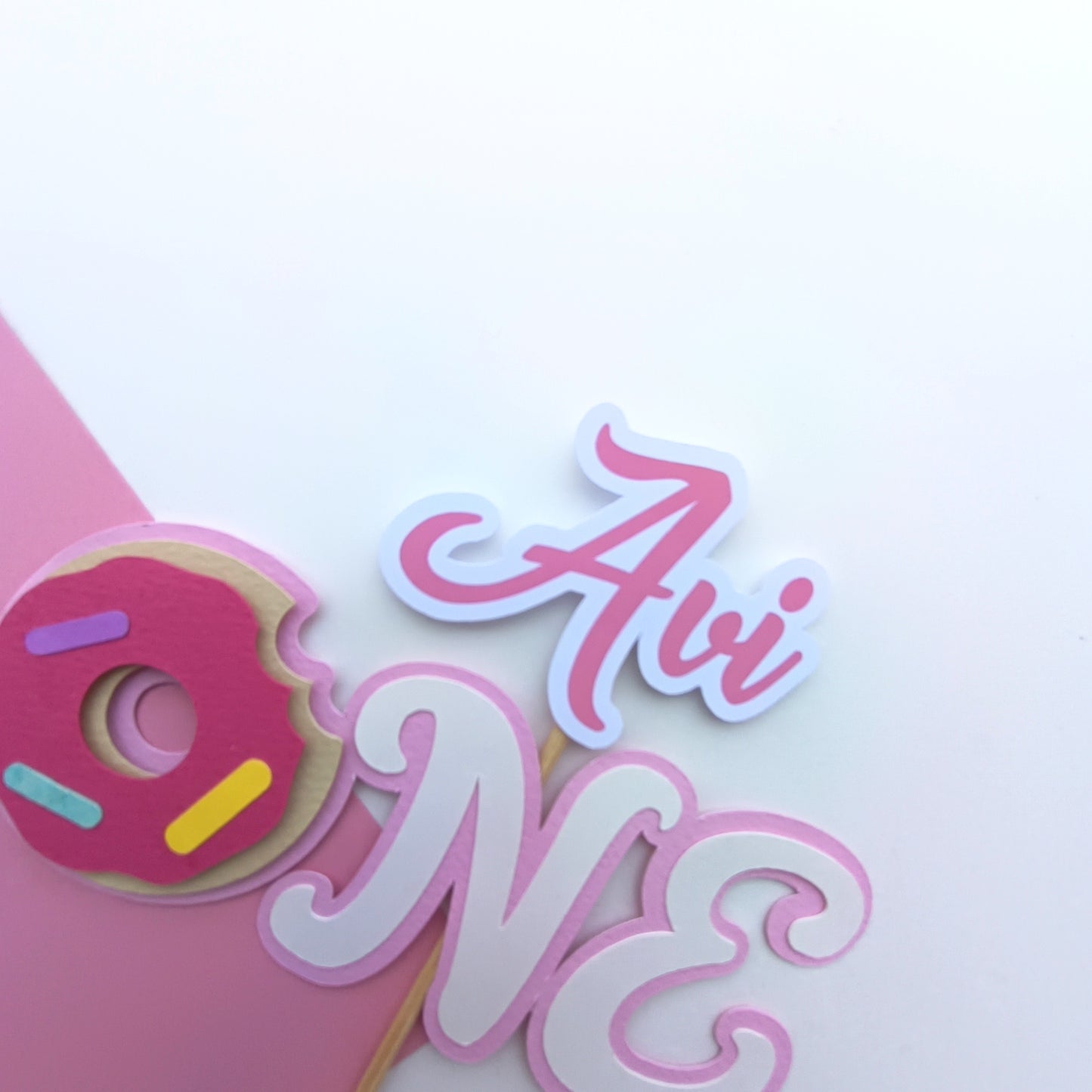 Donut Small Cake Topper – Handcrafted Party Decoration