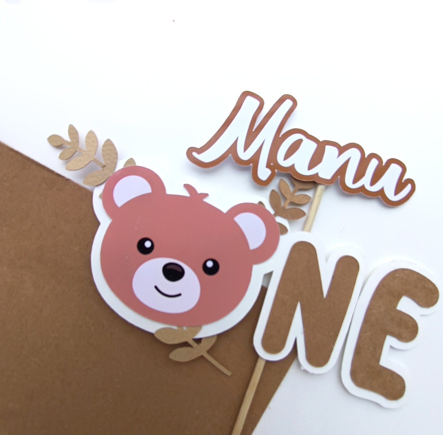 Teddy Small Cake Topper – Handcrafted Party Decoration
