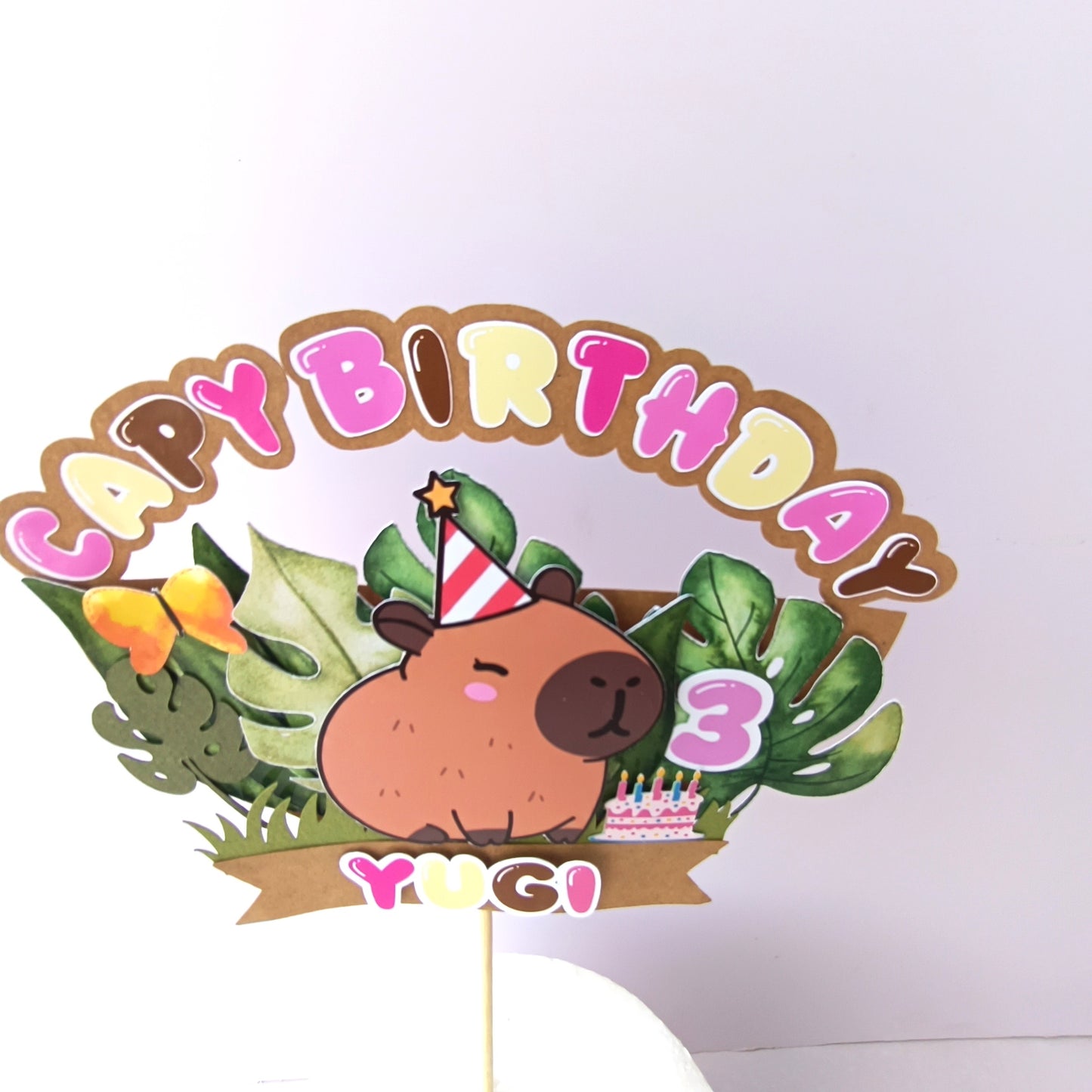 Capybara Cake Topper – Handcrafted Party Decoration