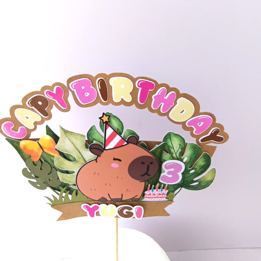 Capybara Cake Topper – Handcrafted Party Decoration