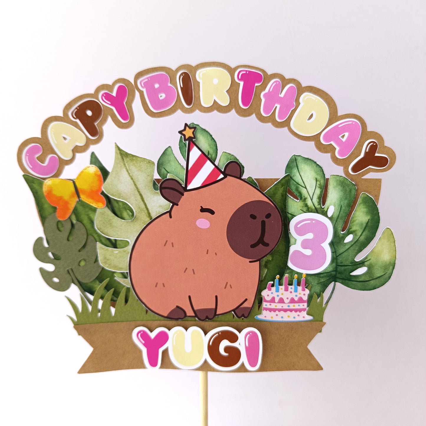 Capybara Cake Topper – Handcrafted Party Decoration