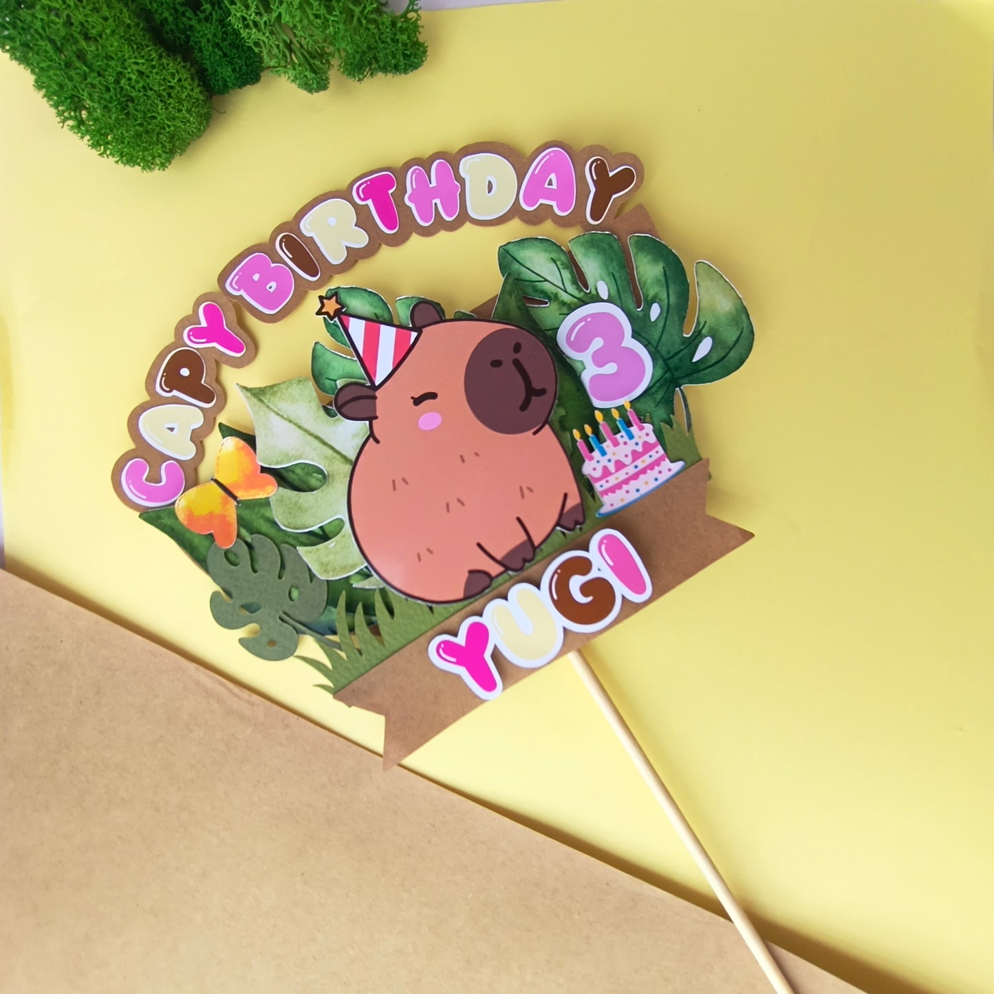 Capybara Cake Topper – Handcrafted Party Decoration