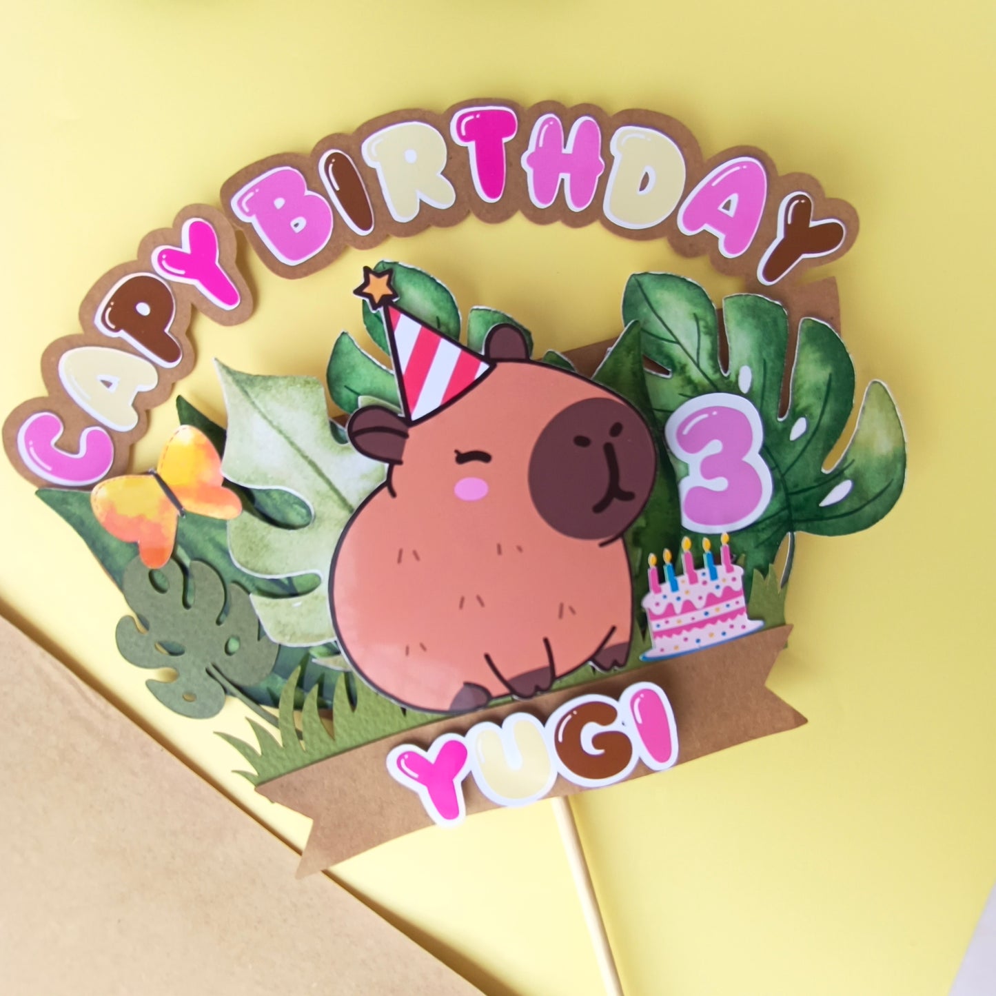 Capybara Cake Topper – Handcrafted Party Decoration