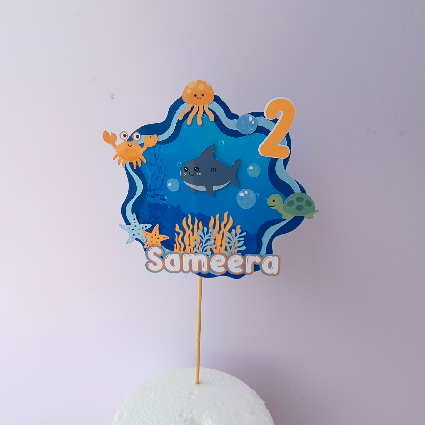 Under the Sea Cake Topper – Handcrafted Party Decoration