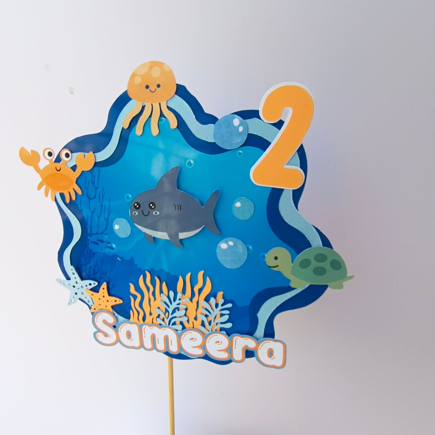 Under the Sea Cake Topper – Handcrafted Party Decoration