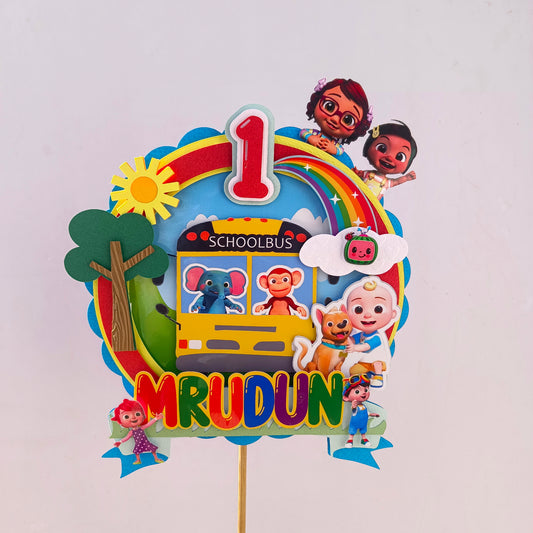 Handcrafted Cocomelon Cake Topper - Customizable with Name and Age