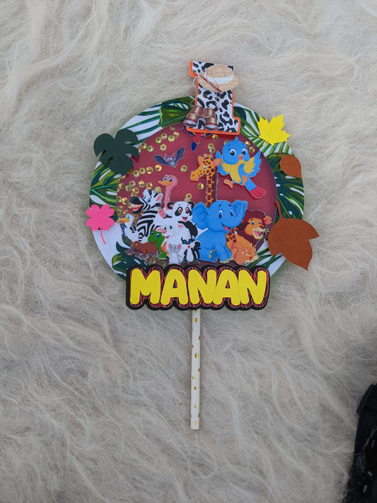 Jungle Cake Topper - Customizable with Name and Age