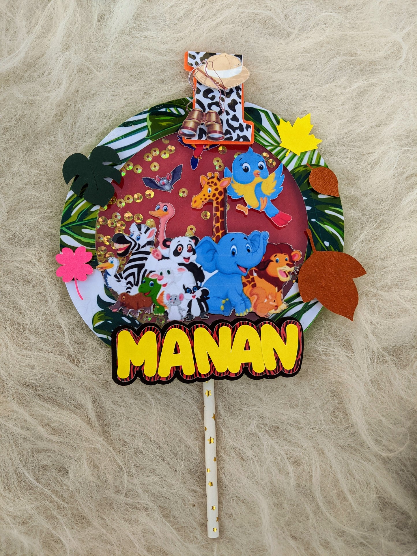 Jungle Cake Topper - Customizable with Name and Age