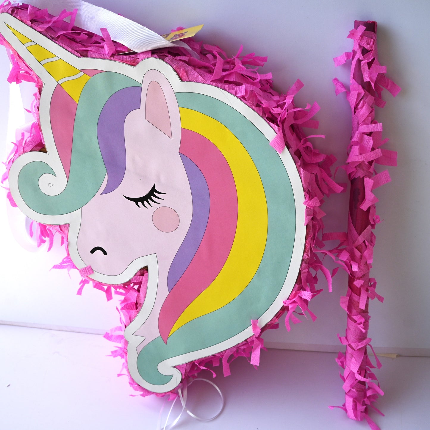 Unicorn Pull-String Piñata - Semi-Handcrafted Party Decoration