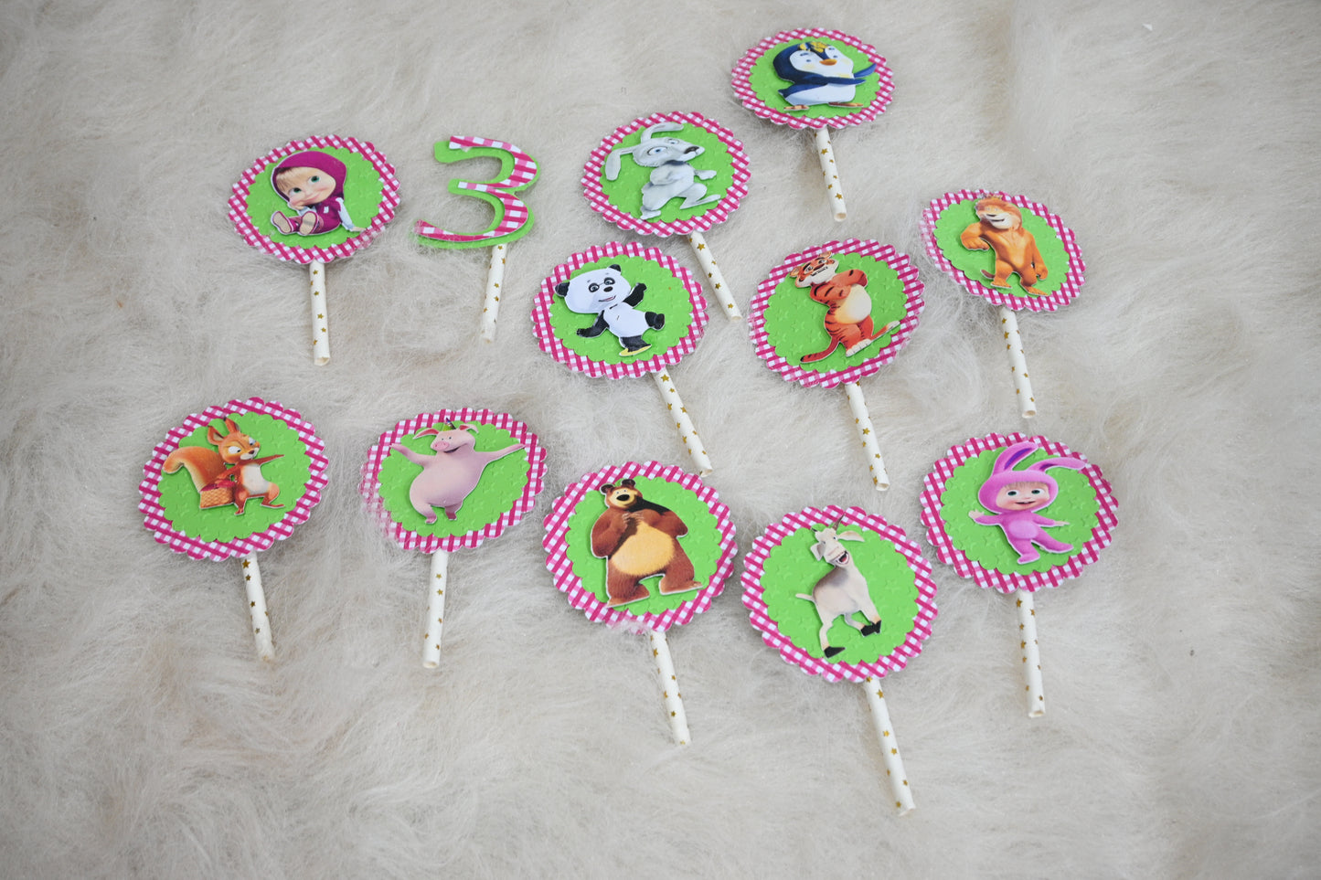 Masha and the Bear Cupcake Toppers