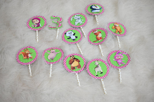 Masha and the Bear Cupcake Toppers