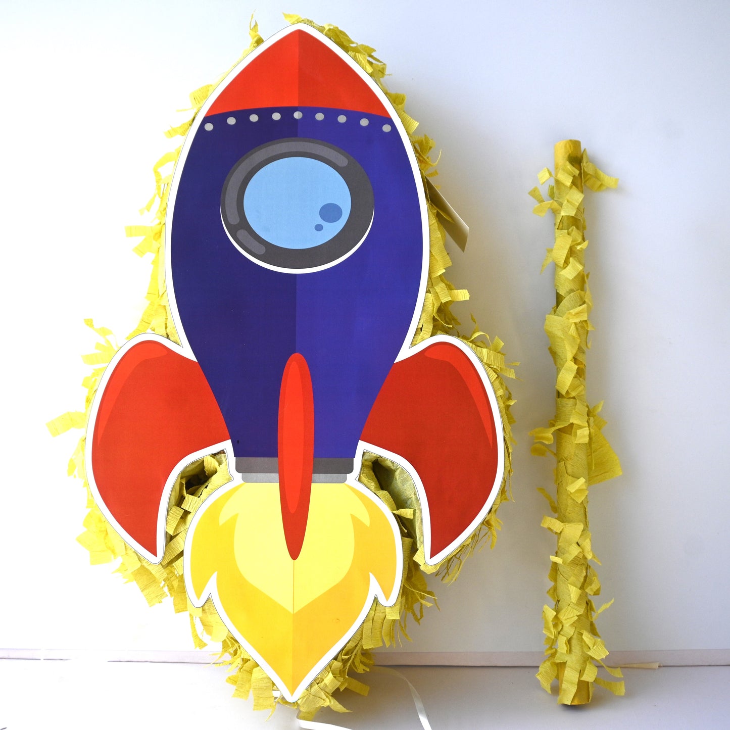 Rocket Pull-String Piñata - Semi-Handcrafted Party Decoration