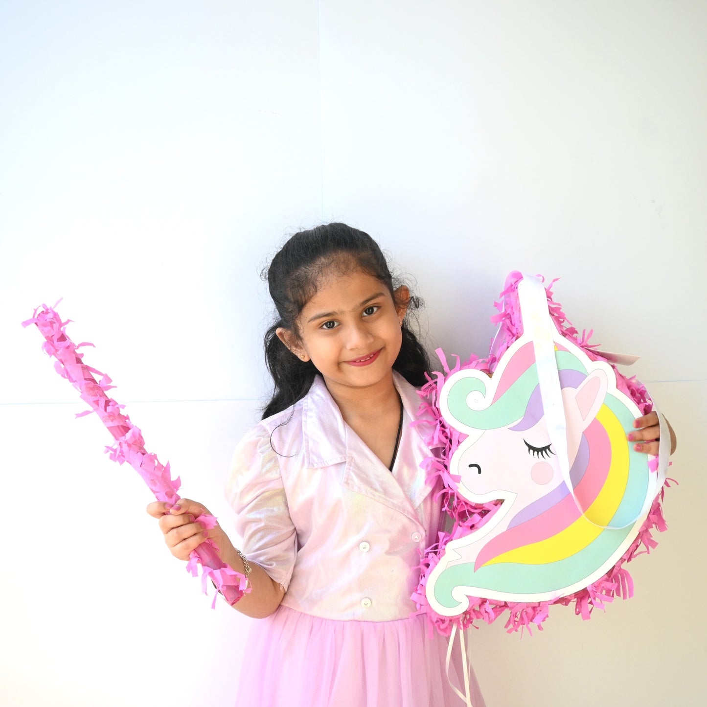 Unicorn Pull-String Piñata - Semi-Handcrafted Party Decoration