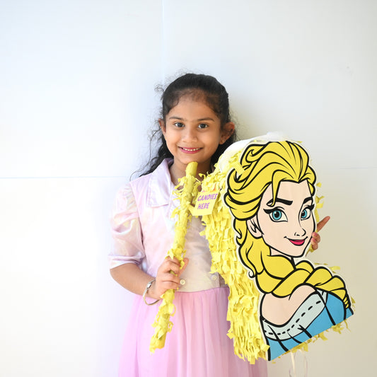 Frozen Pull-String Piñata - Semi-Handcrafted Party Decoration