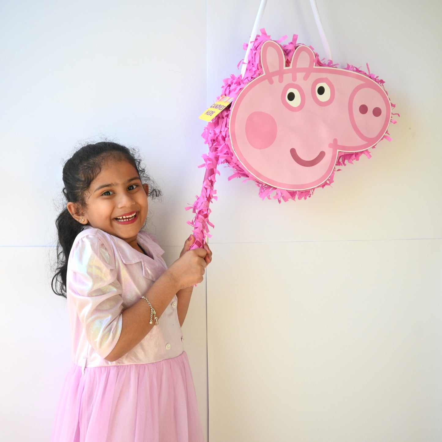 Peppa Pig Pull-String Piñata - Semi-Handcrafted Party Decoration