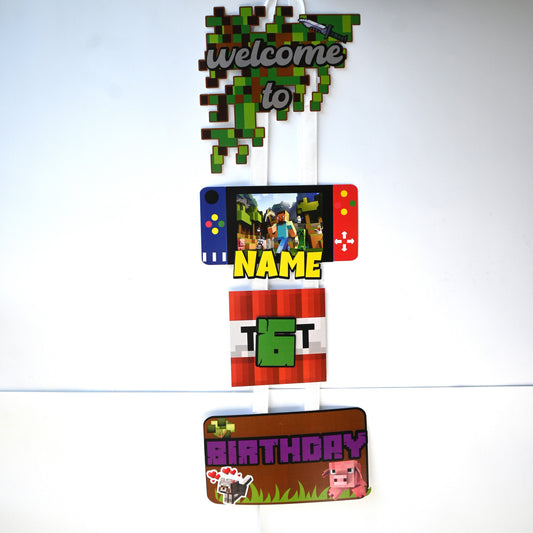Minecraft Welcome Banner - Custom Name & Age - Party Decoration