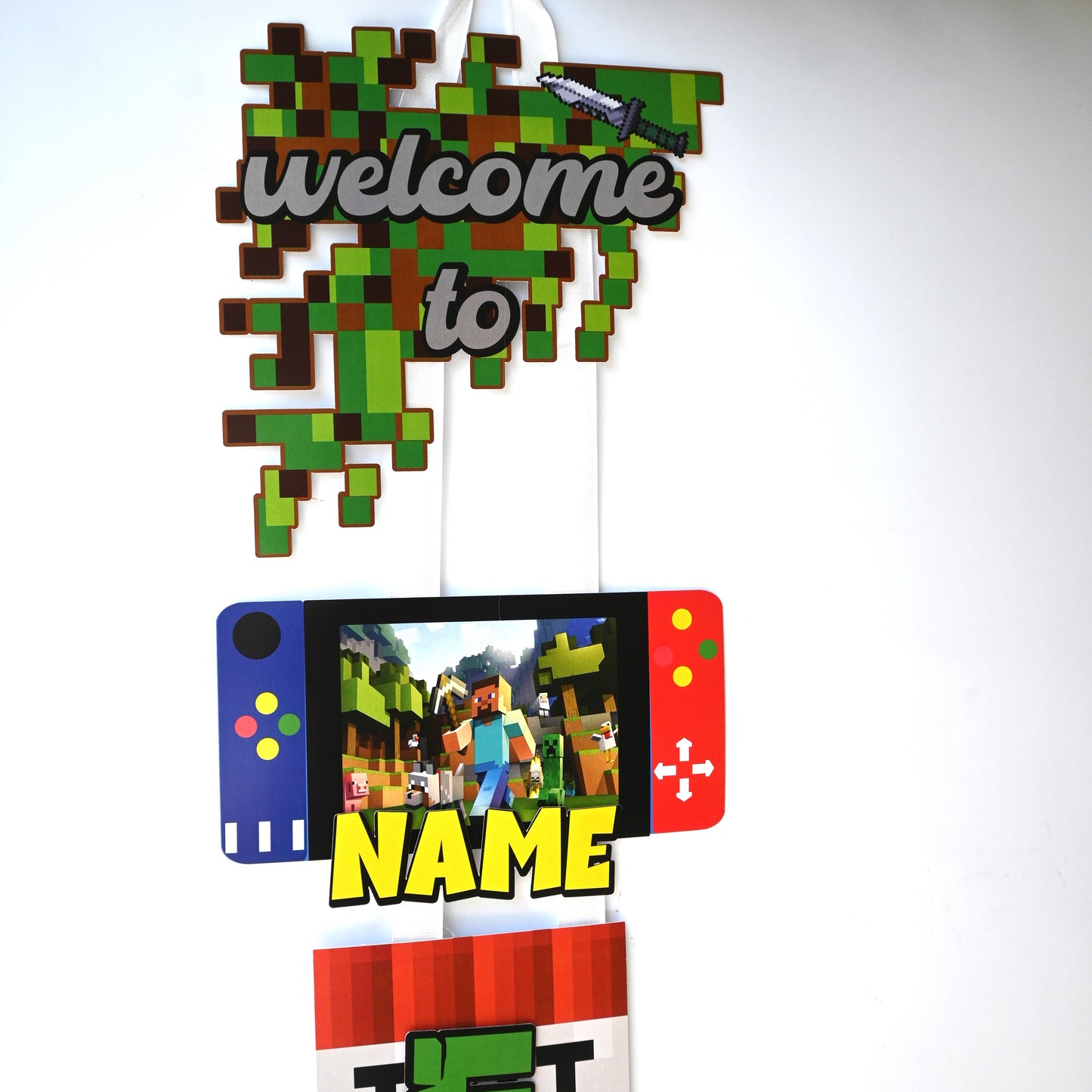 Minecraft Welcome Banner - Custom Name & Age - Party Decoration