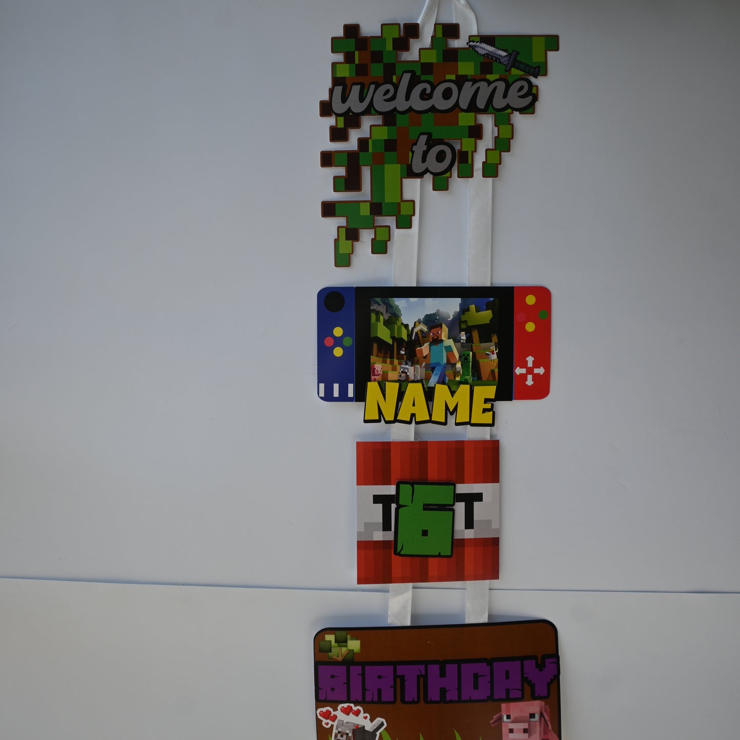 Minecraft Welcome Banner - Birthday Party Decoration