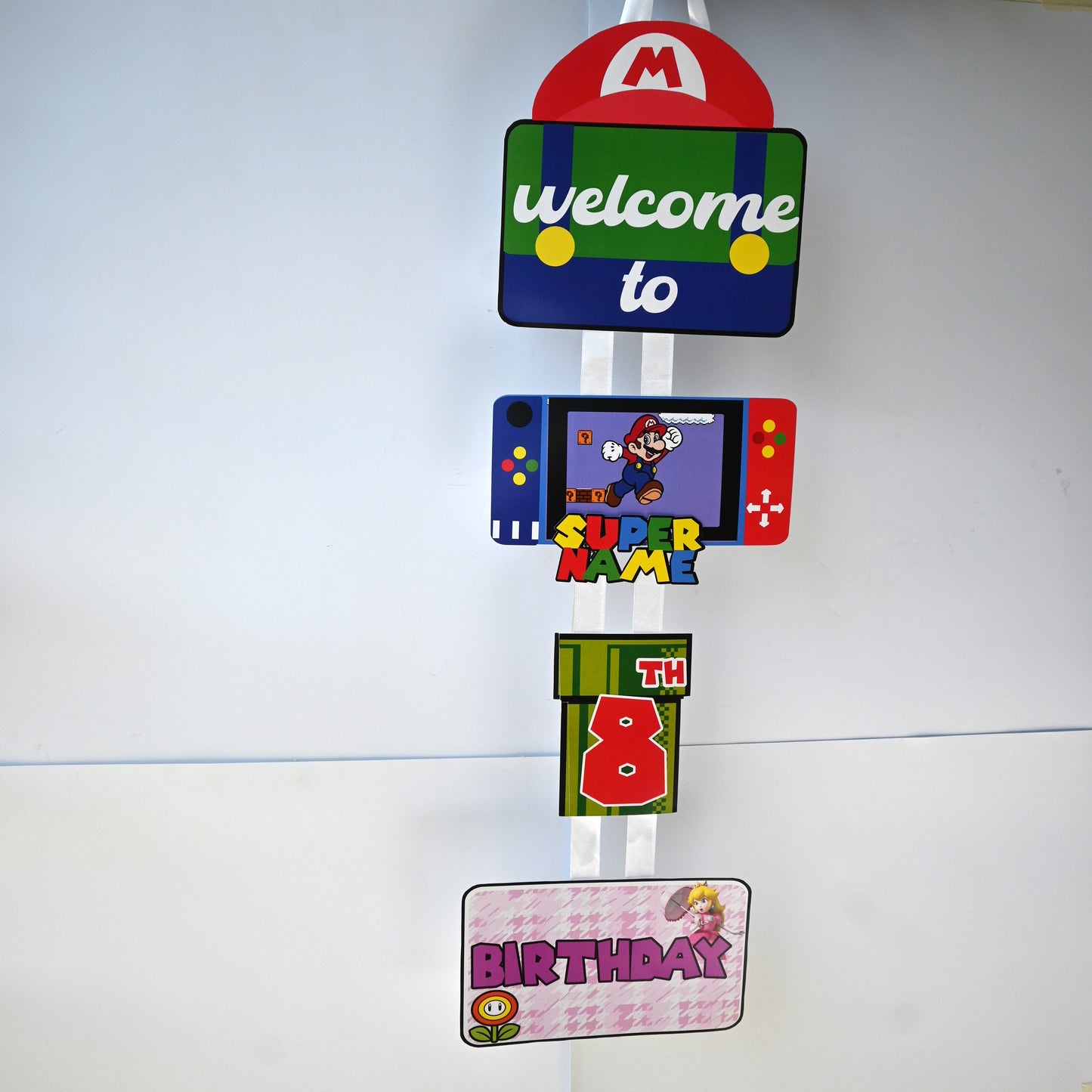 Mario Welcome Banner - Custom Name & Age - Party Decoration