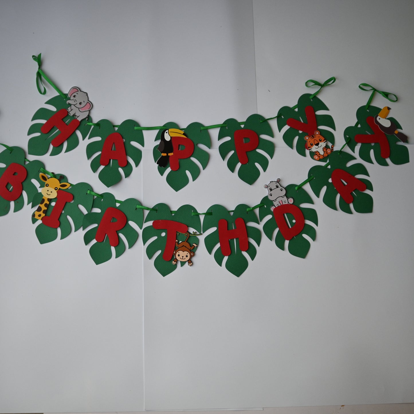 "Jungle Theme Banner - Handcrafted Party Decoration (Optional Name & Age Customization)"