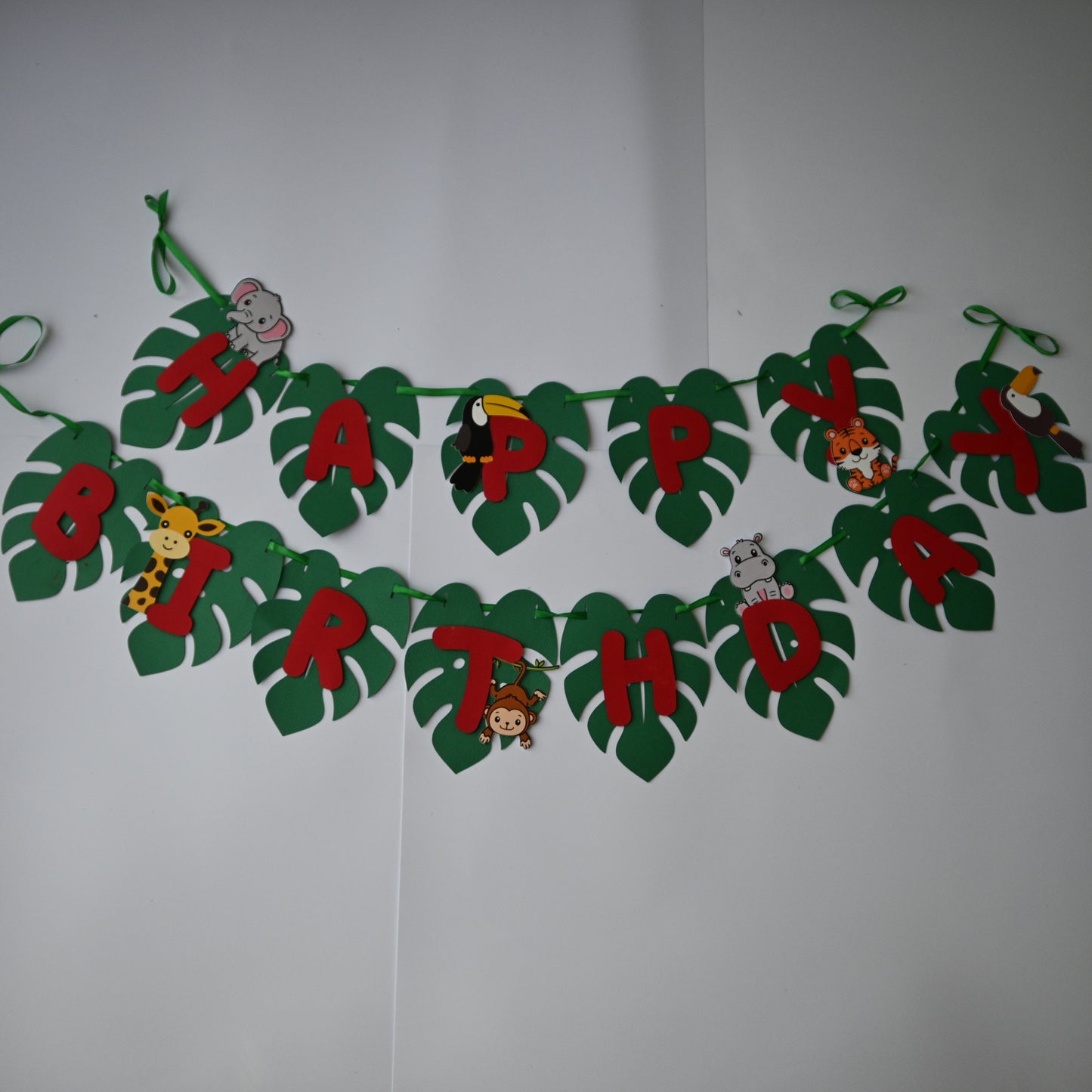 "Jungle Theme Banner - Handcrafted Party Decoration (Optional Name & Age Customization)"