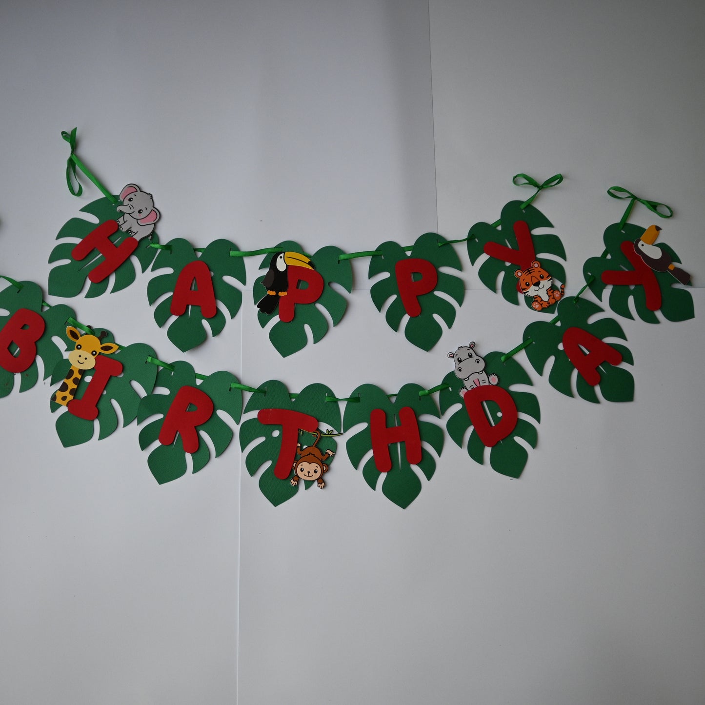 "Jungle Theme Banner - Handcrafted Party Decoration (Optional Name & Age Customization)"