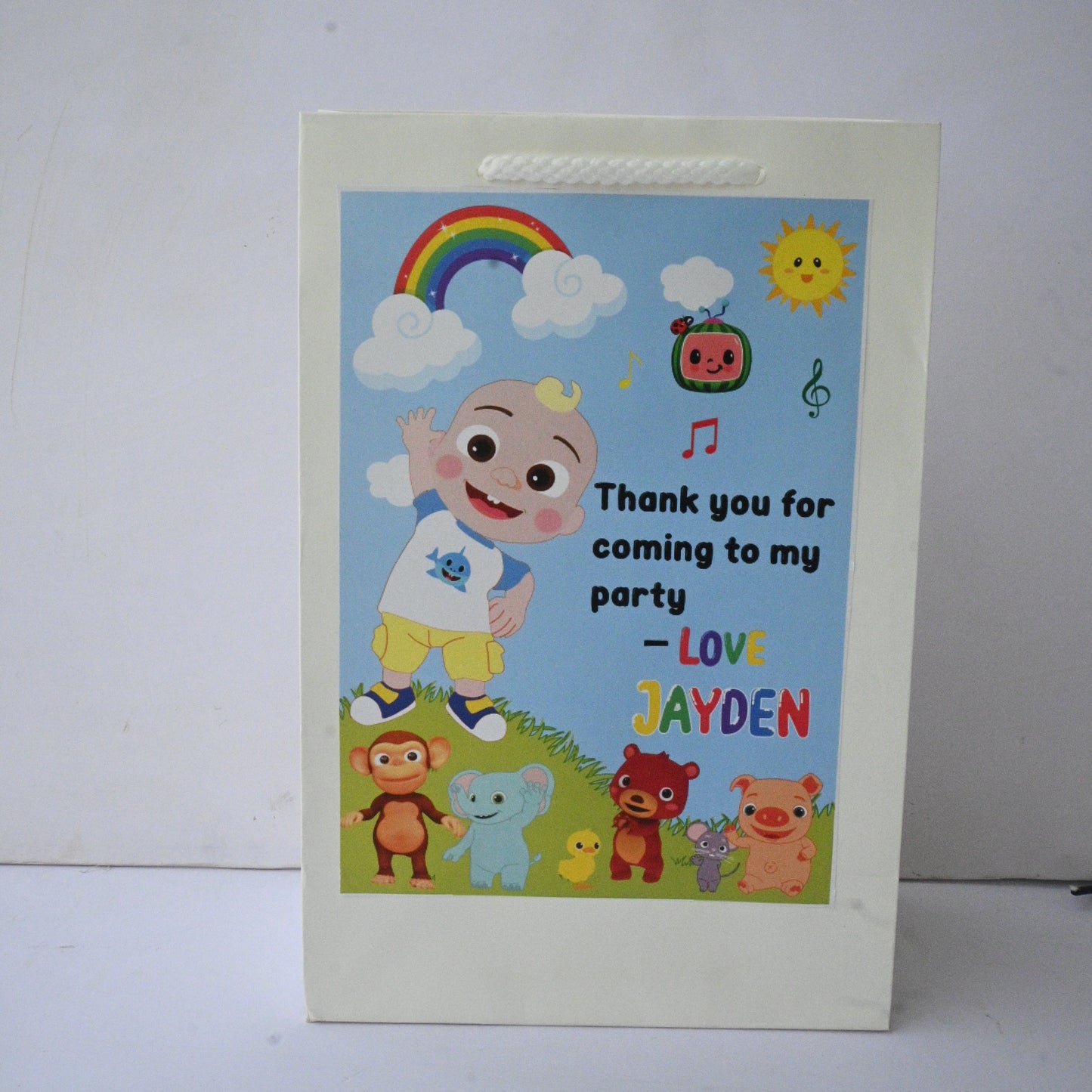 Cocomelon Party Favor Bags - Personalized Return Gift Bags (Set of 6)