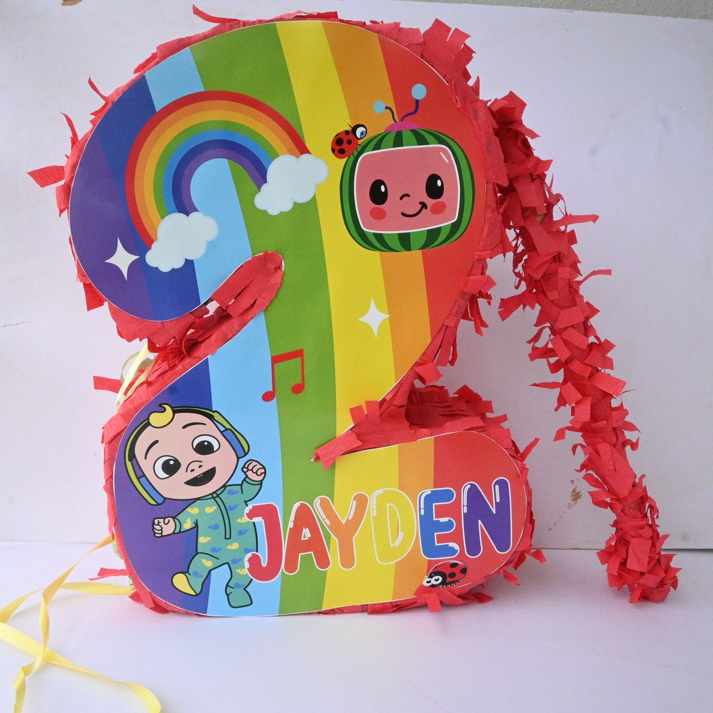 Cocomelon Pull-String Piñata - Semi-Handcrafted Party Decoration