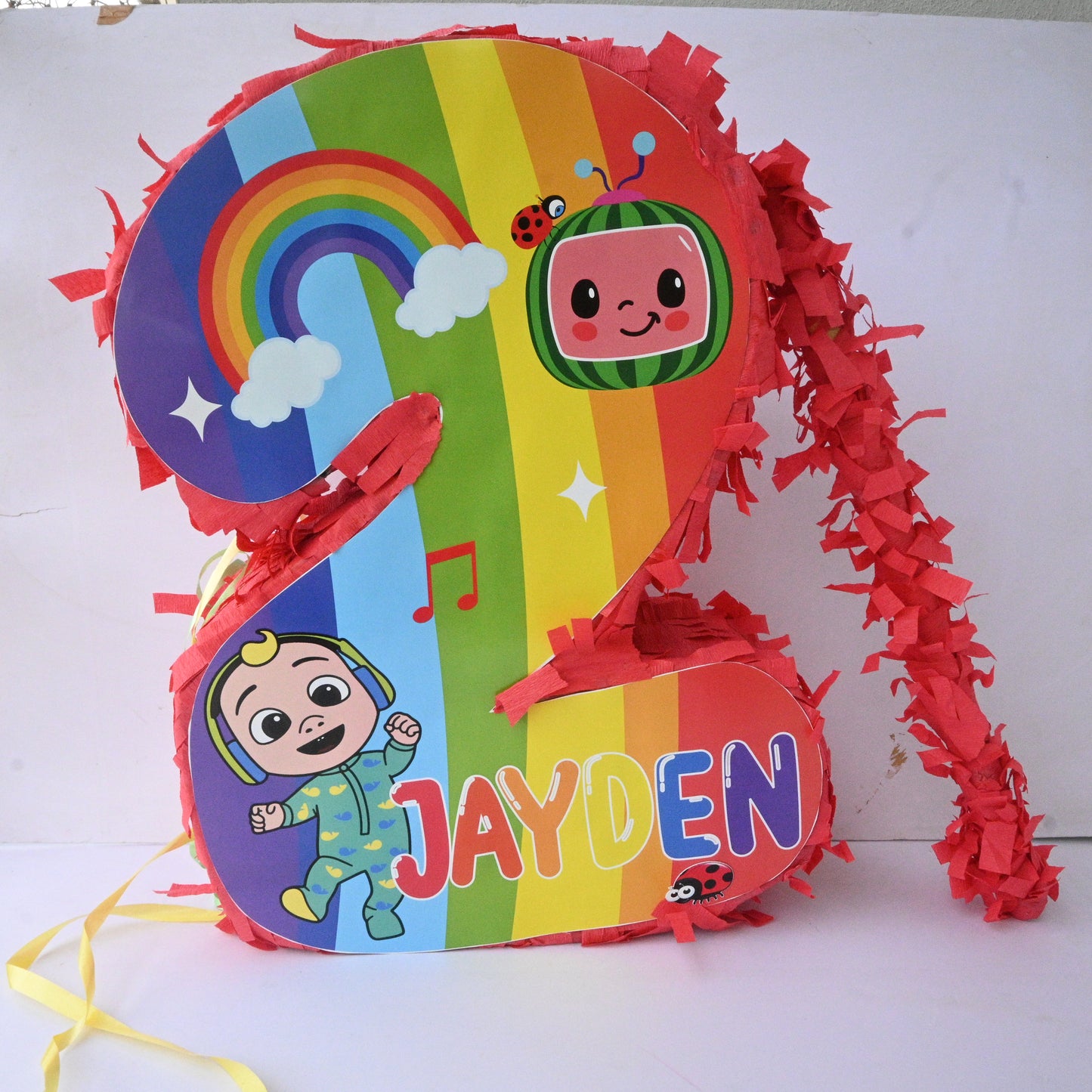 Cocomelon Pull-String Piñata - Semi-Handcrafted Party Decoration