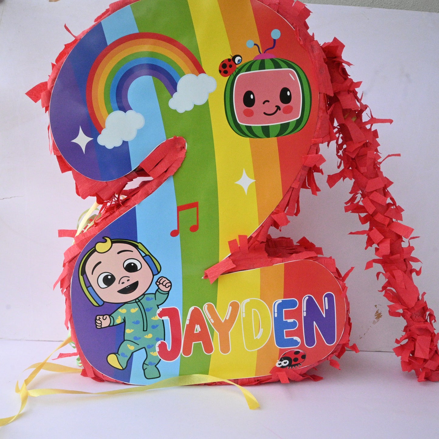 Cocomelon Semi Handcrafted Piñata - Customizable with Name and Age