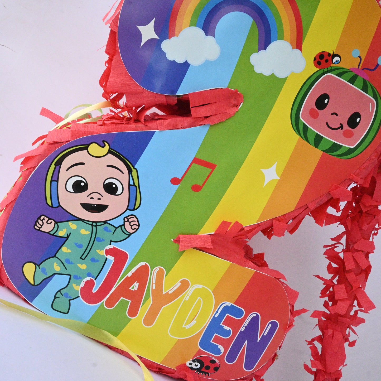 Cocomelon Semi Handcrafted Piñata - Customizable with Name and Age