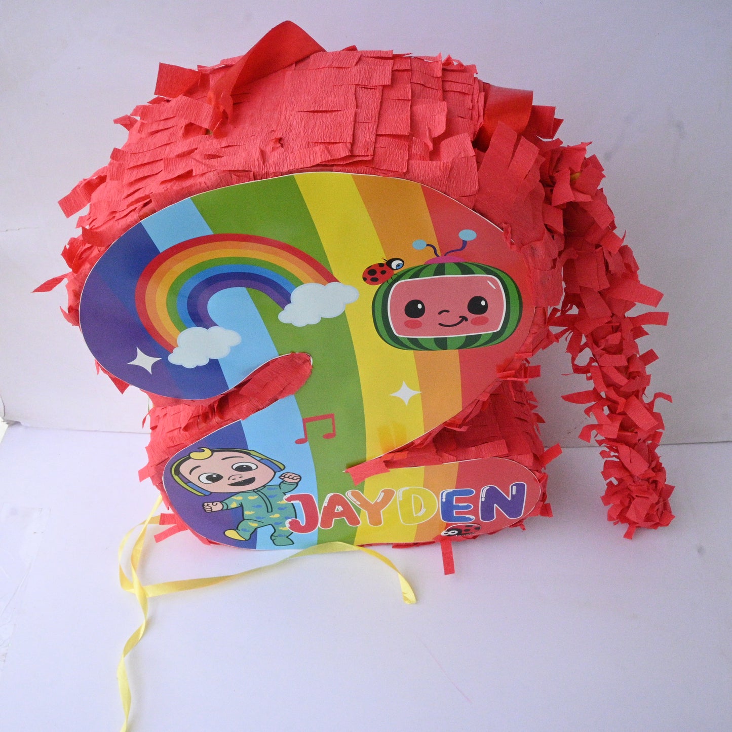 Cocomelon Semi Handcrafted Piñata - Customizable with Name and Age
