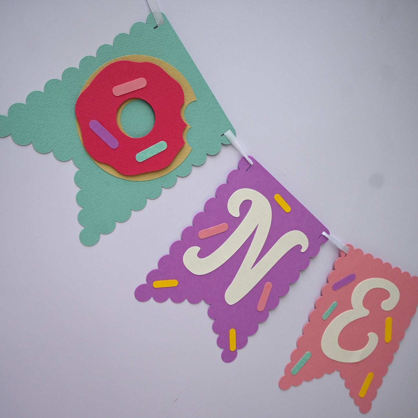 Donut High Chair Banner & Cake Topper Set - Handcrafted Party Decoration