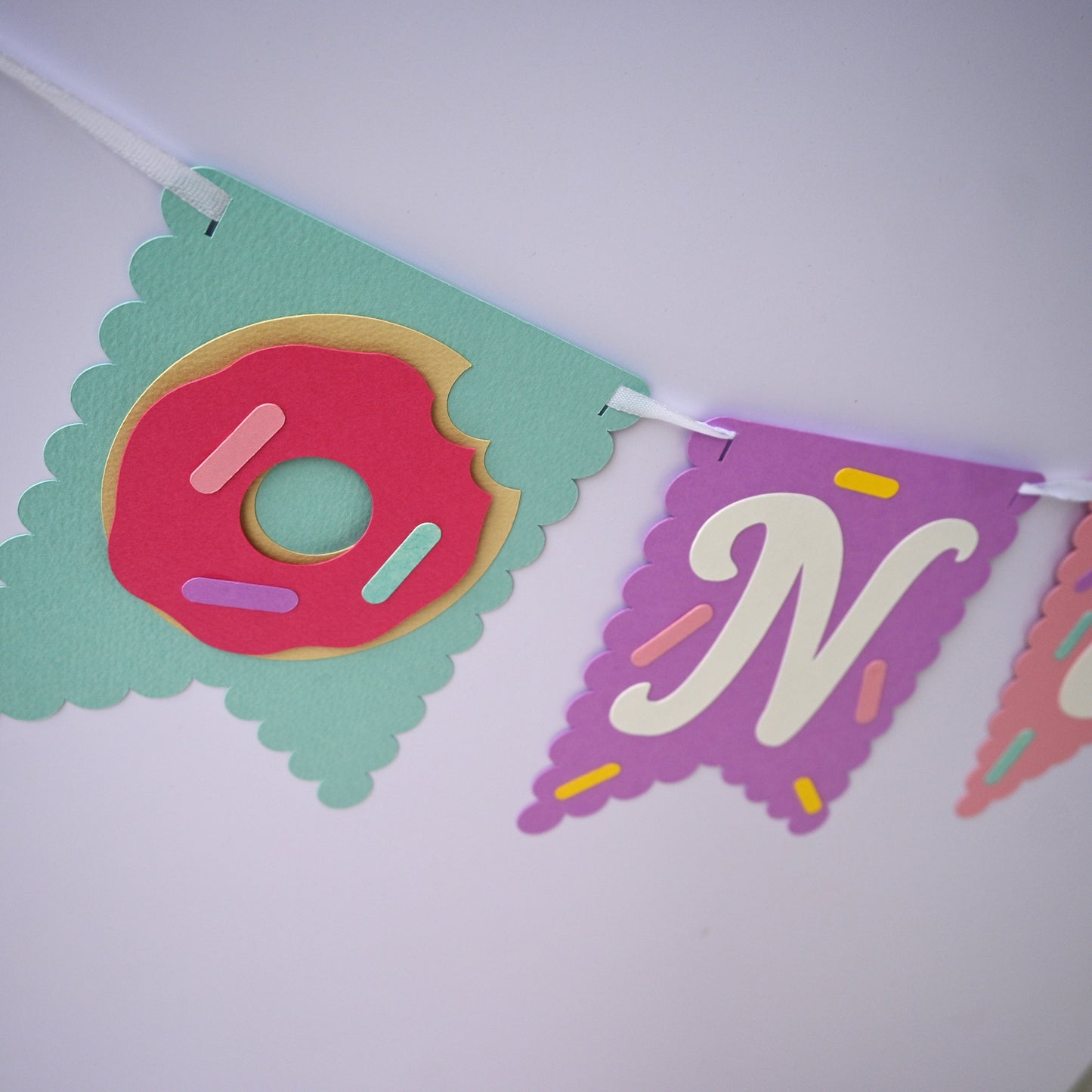 Donut High Chair Banner & Cake Topper Set - Handcrafted Party Decoration