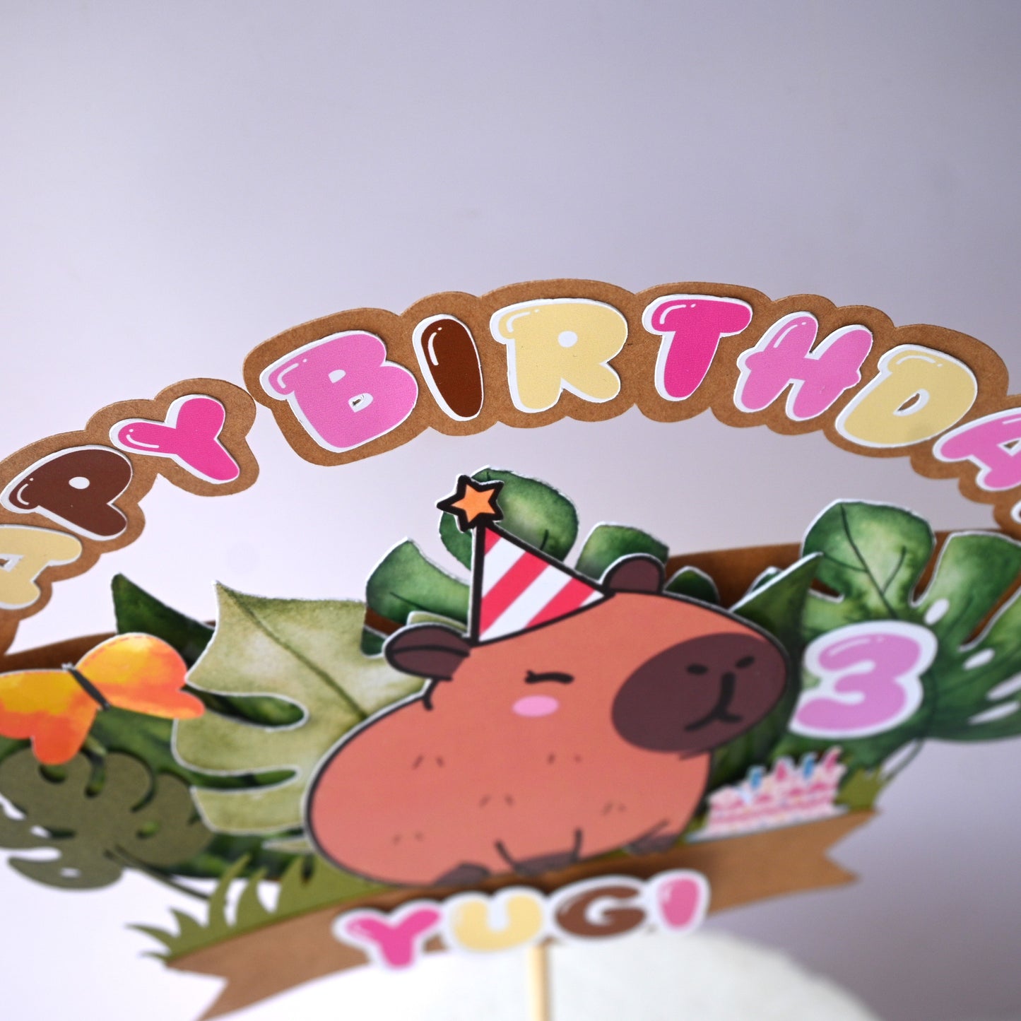 Capybara Cake Topper – Handcrafted Party Decoration