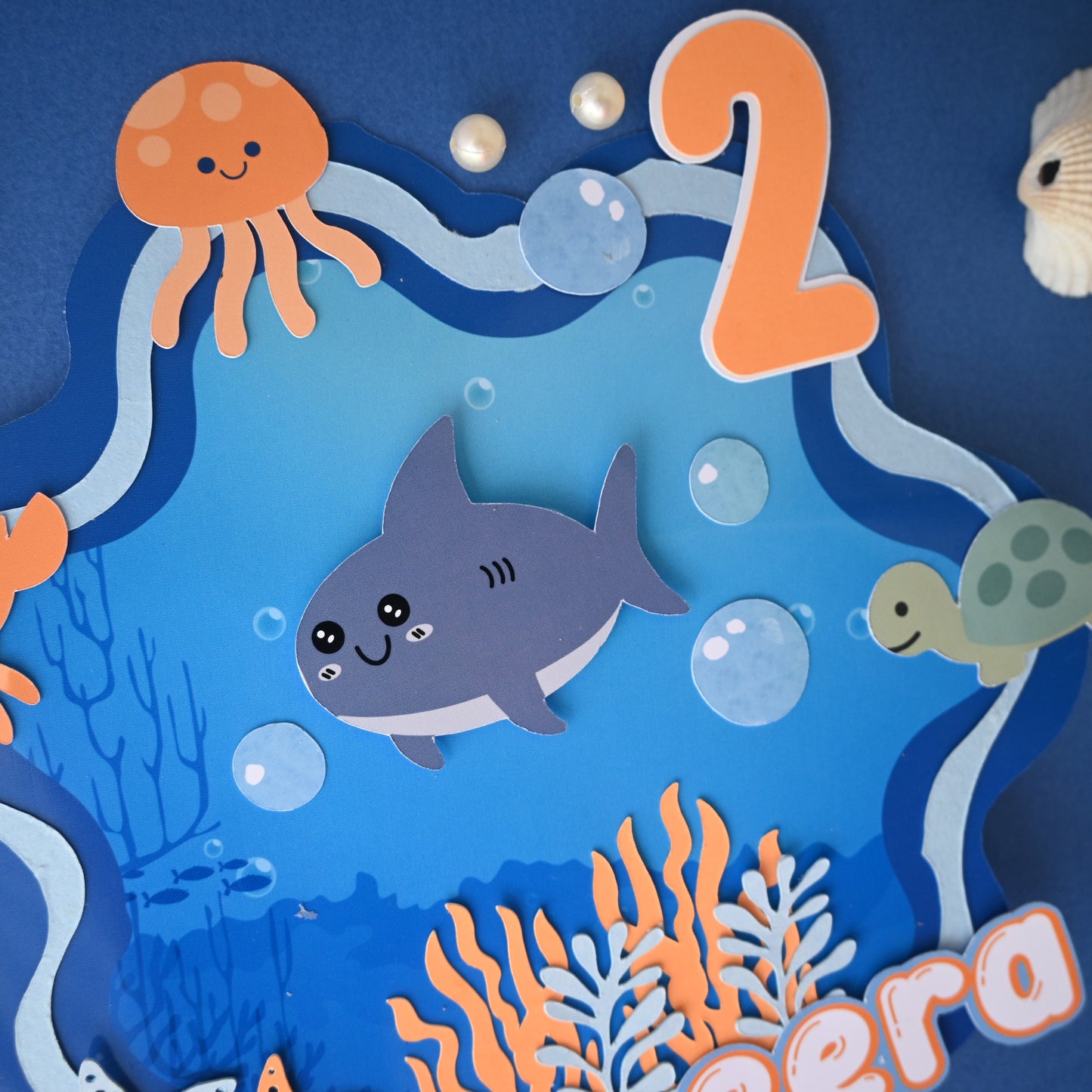 Under the Sea Cake Topper – Handcrafted Party Decoration
