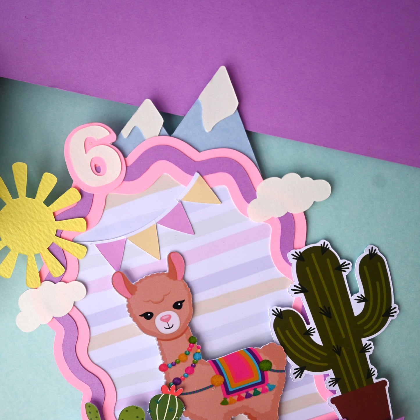 Llama Cake Topper – Handcrafted Party Decoration