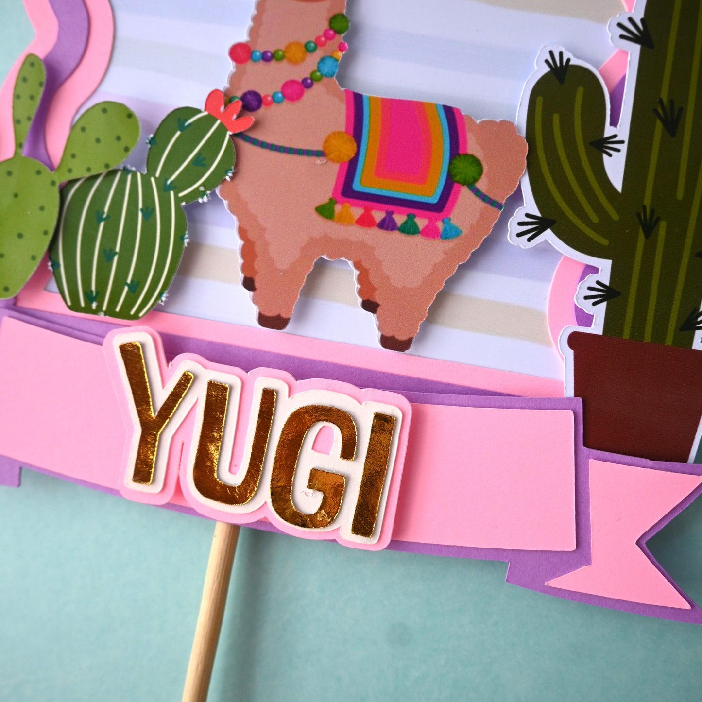 Llama Cake Topper – Handcrafted Party Decoration