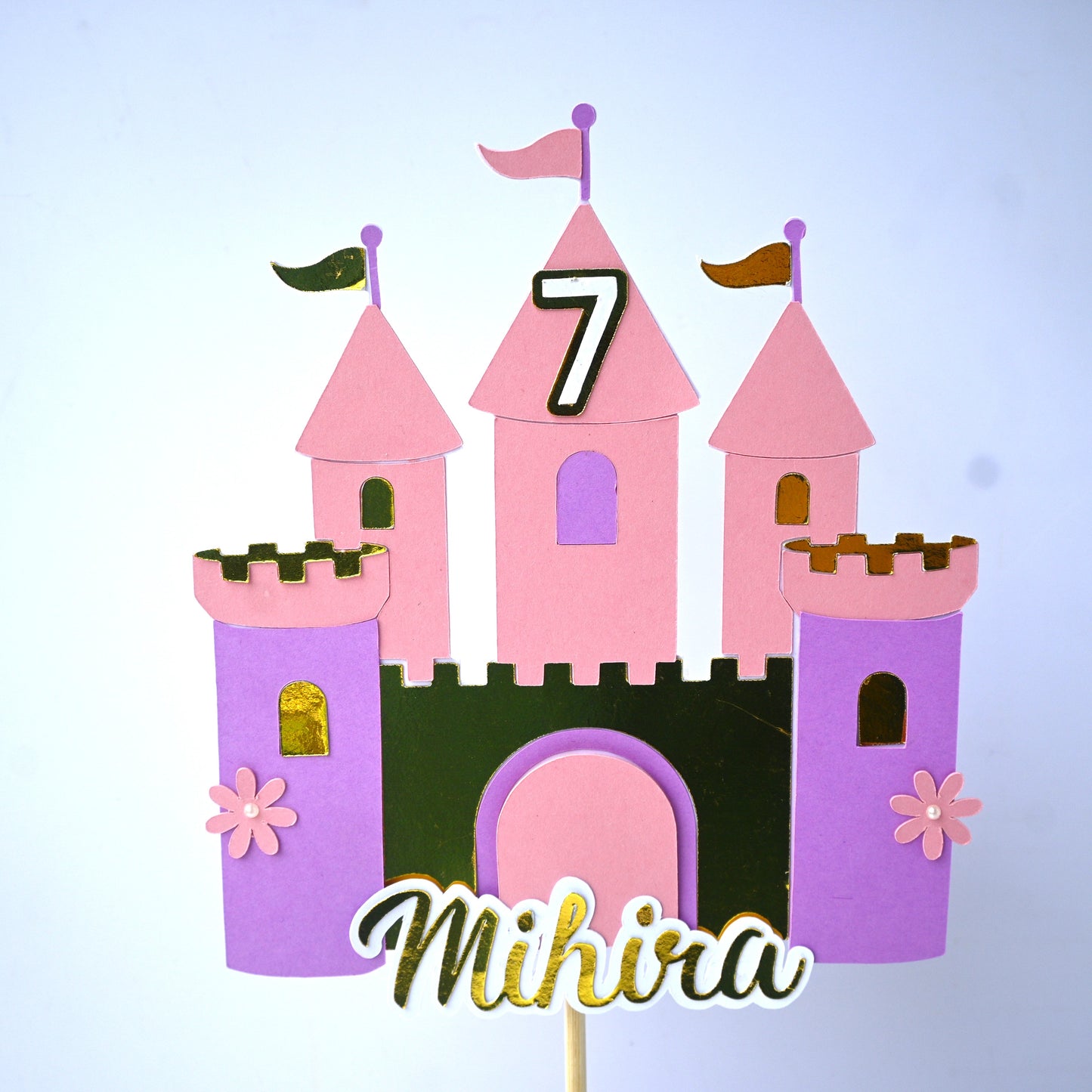 Princess Castle Cake Topper – Handcrafted Party Decoration