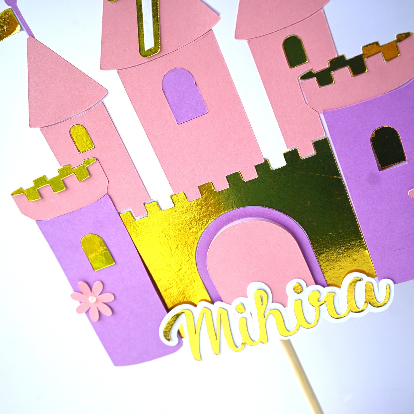 Princess Castle Cake Topper – Handcrafted Party Decoration