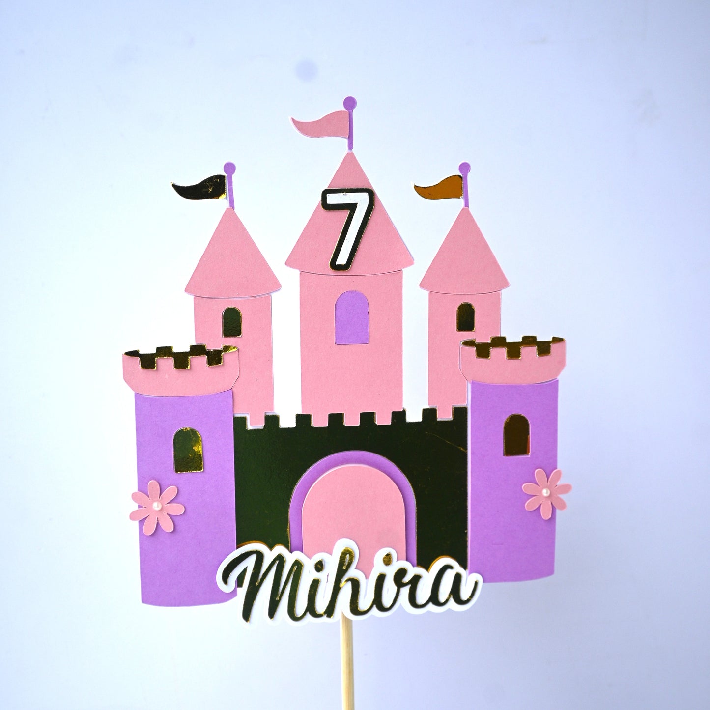 Princess Castle Cake Topper – Handcrafted Party Decoration