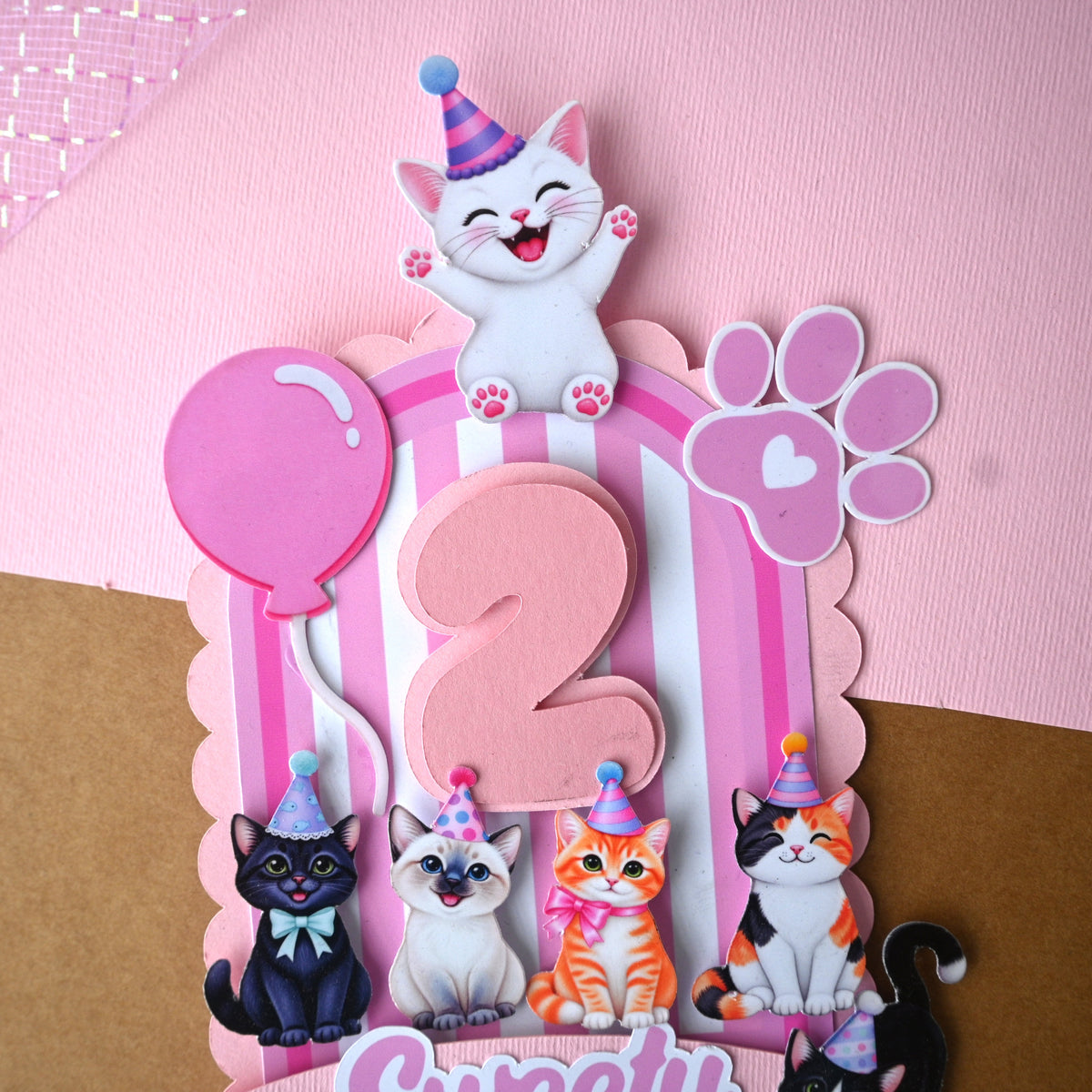 Handcrafted Cat Cake Topper
