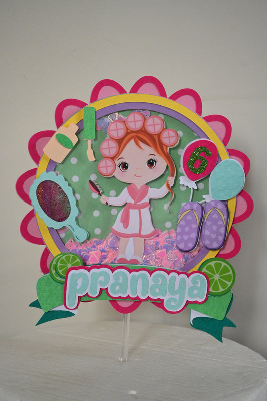 Handcrafted Spa Cake Topper - Customizable with Name and Age