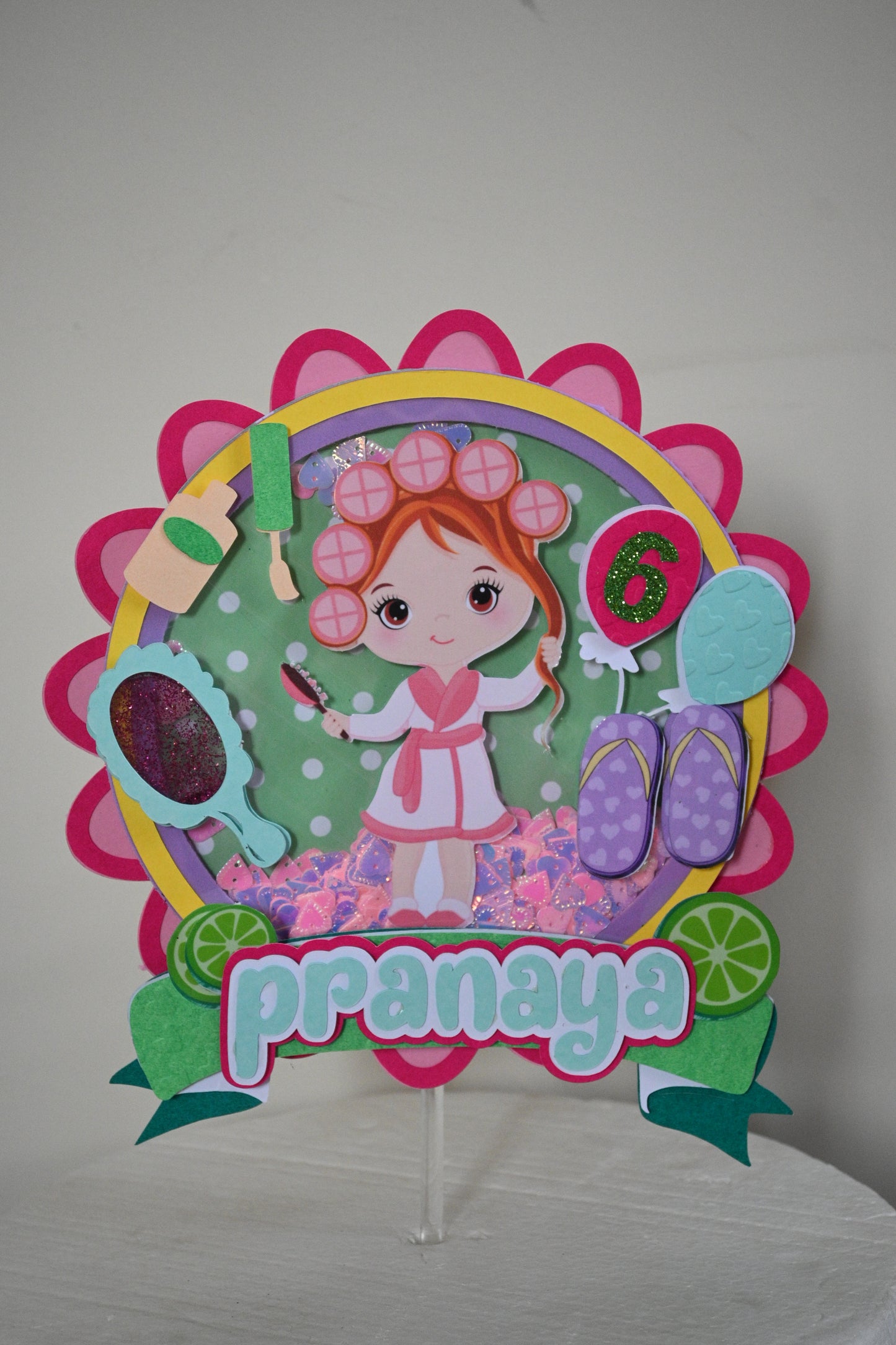 Handcrafted Spa Cake Topper - Customizable with Name and Age