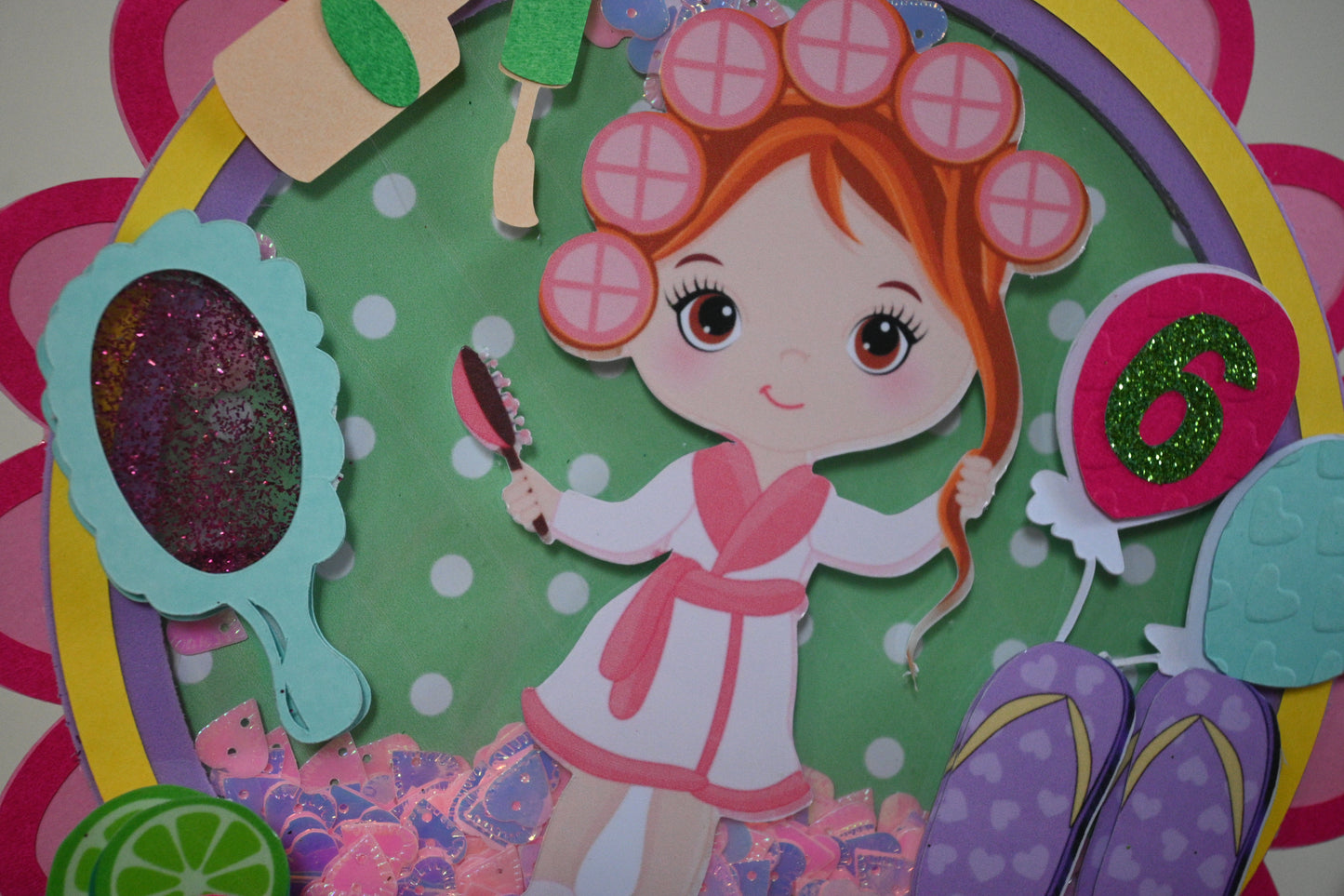 Handcrafted Spa Cake Topper - Customizable with Name and Age